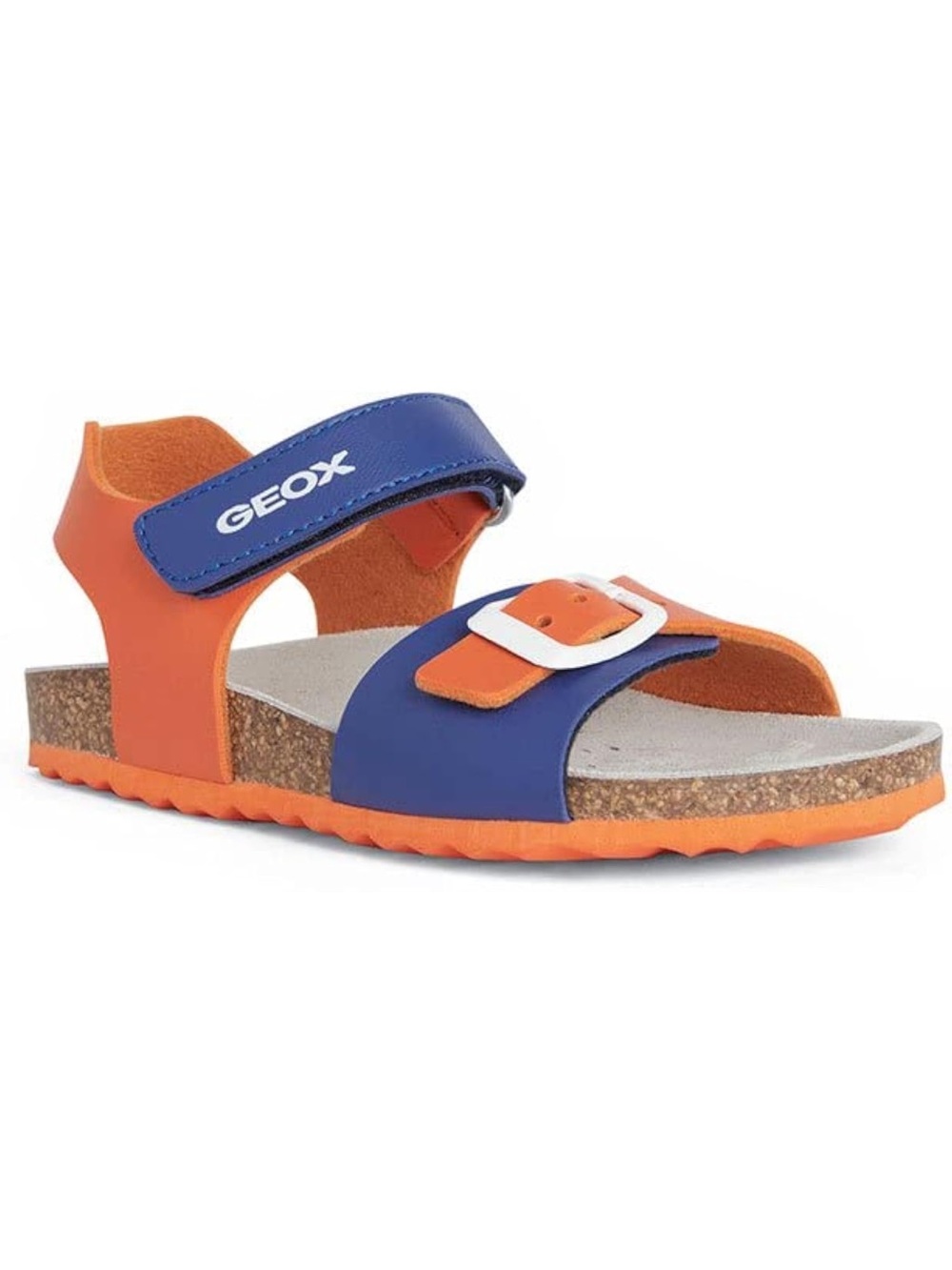 NEW!! Boys Geox Kids Jr. Ghita Orange/Royal Adjustable Buckle Sandals Size 10.5